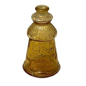 Miniature Bottle Cape May Lighthouse Vintage Wheaton NJ Glass Amber 3"